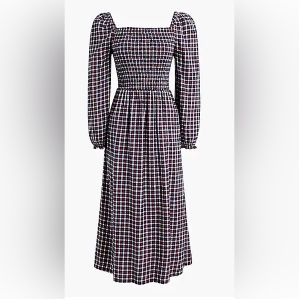 JCrew Flannel Smocked Dress